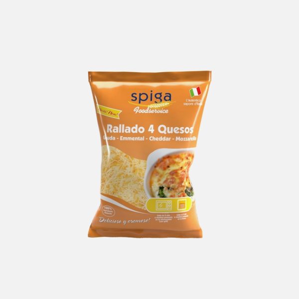 QUESO RALLADO 4 QUESOS 1KG SPIGA